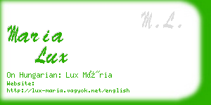 maria lux business card